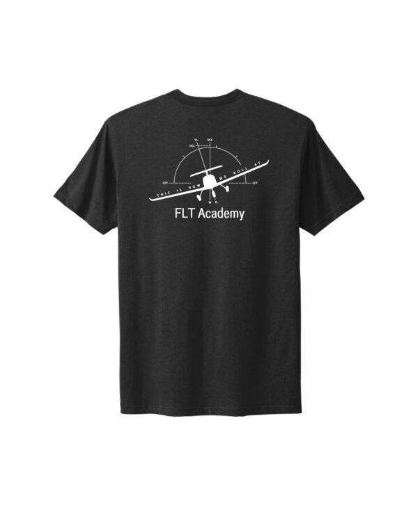 black FLT shirt with plane on back