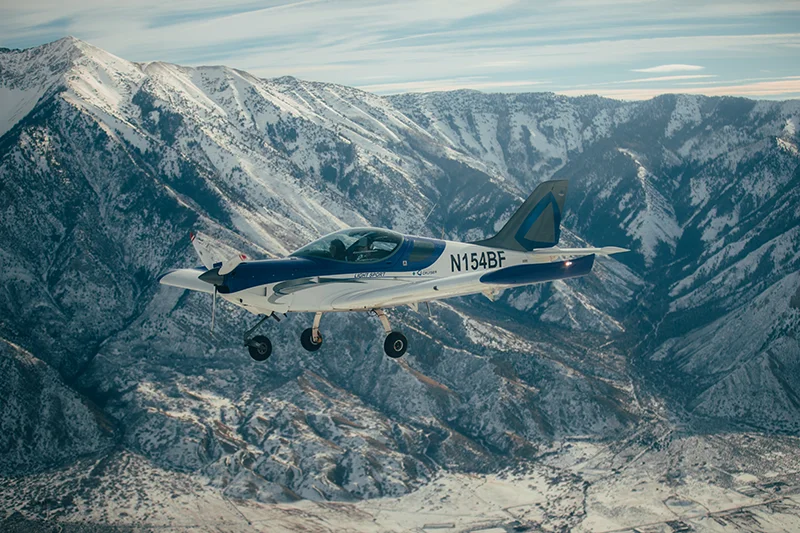 Small airplane in flight